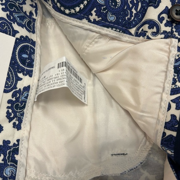 Zara size 2 NWT wild paisley pattern chino pants- super fun - Picture 6 of 14
